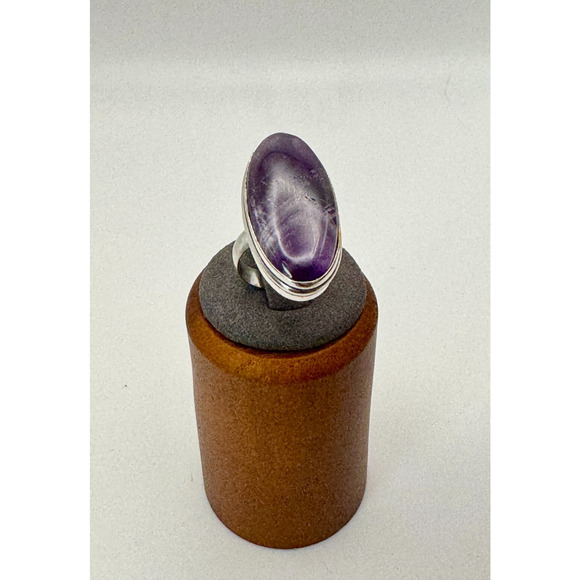 Amethyst Stone Estate Ring .925 Stone Sz 69.47 Grams - 1 1/4" - Picture 1 of 3